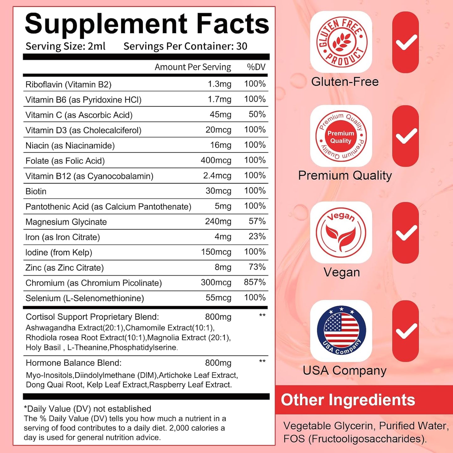 Migcopat Women Endocrine Superfood Supplement Liquid Drops, Supports Healthy Cortisol Levels, Hormonal Balance, Gut Health, Mood, Sleep Support, Multivitamin+Inositols, Rhodiola, DIM