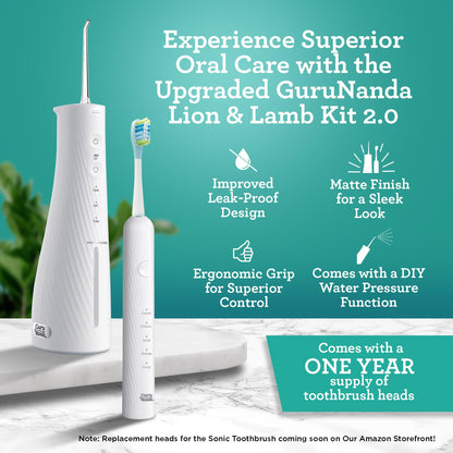GuruNanda Electric Toothbrush & Water Flosser, 4 Toothbrush Heads, 4 Tips