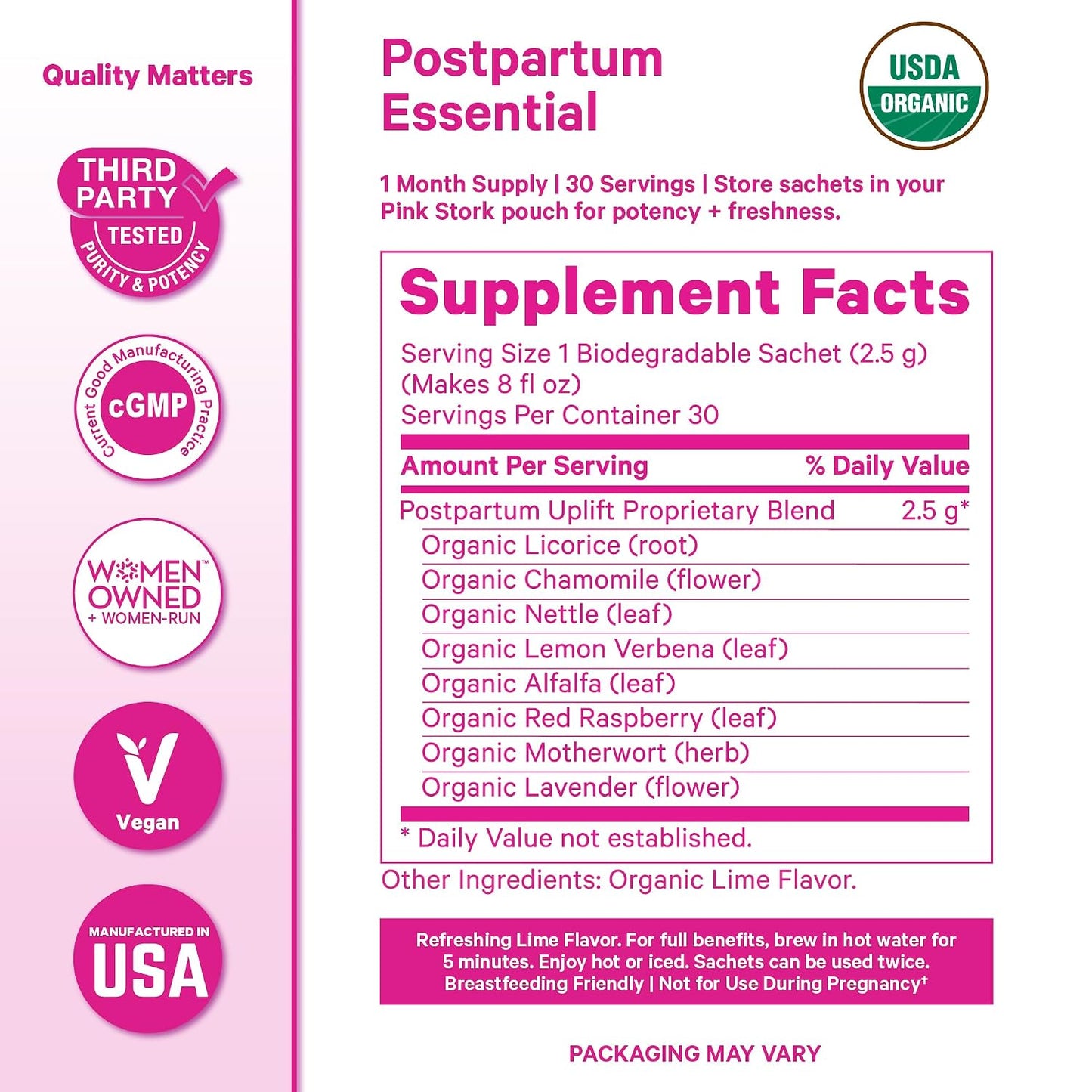 Pink Stork Postpartum Uplift® Mood Support Tea for Women
