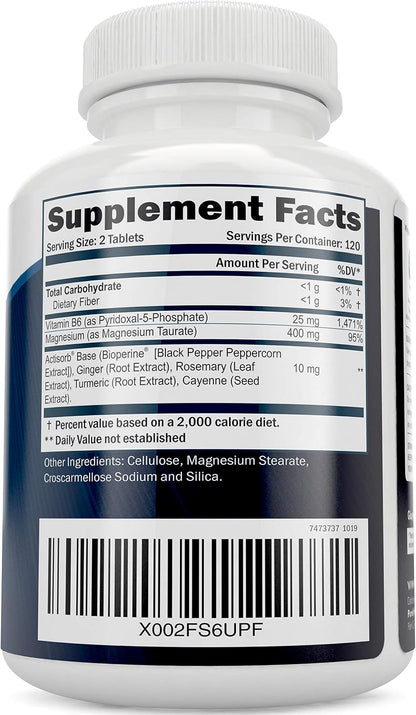 Magnesium Taurate 400mg + Magnesium Glycinate 400mg - High Absorption & Highly Bioavailable - Vegan Bundle - 270 + 270 Tablets