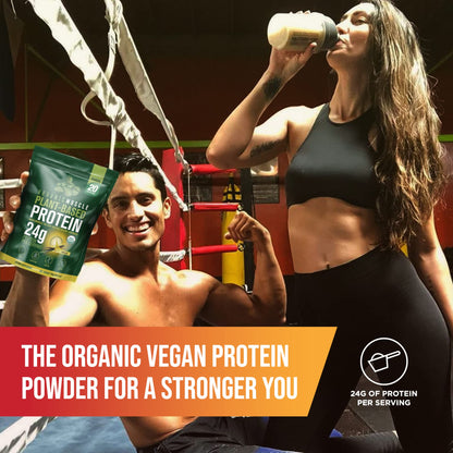Organic Vegan Protein Powder - Plant Based Chocolate Protein Powder with Pea, Hemp