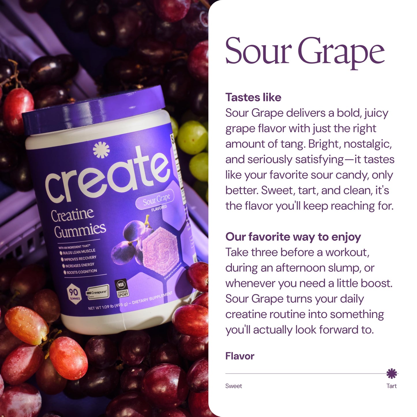 Create Creatine Monohydrate Gummies for Men & Women, Boost Focus, Strength, and Endurance, Anti-Melting Formula, Vegan, Gluten-Free, Non-GMO, 1.5g of Creatine per Gummy (Orange)