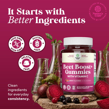 Flow Boosting Beet Root Gummies - Invigorating Beet Gummies for Adults Nitric Oxide Energy & Heart Health Support with Grapeseed Pomegranate & Vitamin B12 - Vegan Non-GMO & Gluten Free - 60 Count