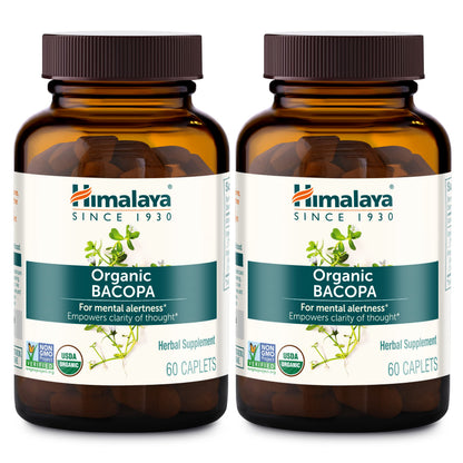Himalaya USDA Organic Bacopa Monnieri Supplement,750 mg,60 Caplets