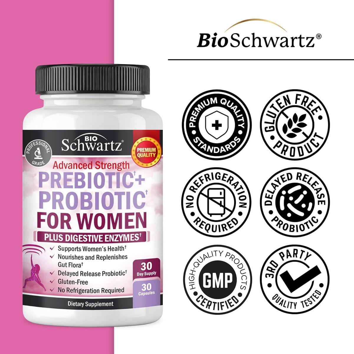 Prebiotics and Probiotics for Women - Gut, Vaginal & Immune Health Support