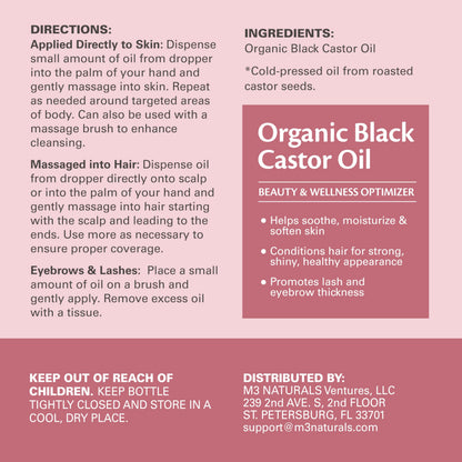 Organic Castor Oil Roll On - Extra Virgin, Unrefined & Hexane-free (3oz)