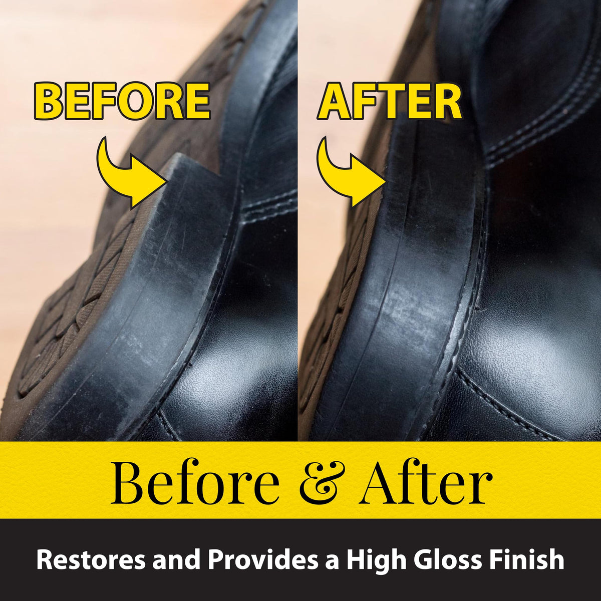 Fiebing's Leather Sole & Heel Edge Dressing (4 oz) - High Gloss, Protective Shoe Dressing Polish - Includes Brush Applicator