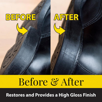 Fiebing's Leather Sole & Heel Edge Dressing (4 oz) - High Gloss, Protective Shoe Dressing Polish - Includes Brush Applicator