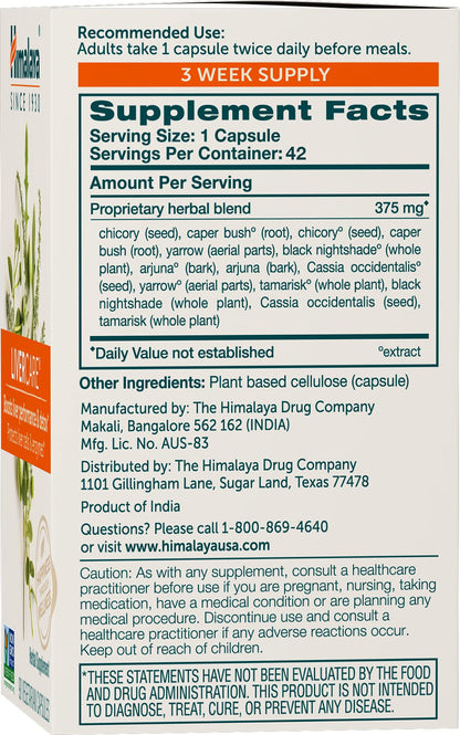 Himalaya LiverCare For Liver Support, 375 mg, 180 Capsules, 90 Day Supply