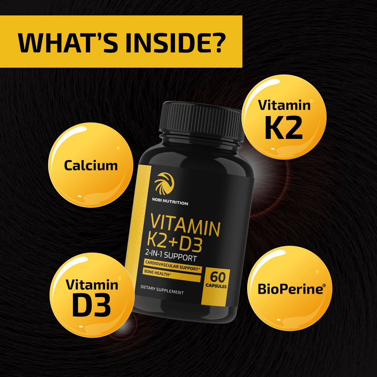 Vitamin D3 K2 5000 IU for Immune System, Strong Bones & Teeth Support | Vitamin D3