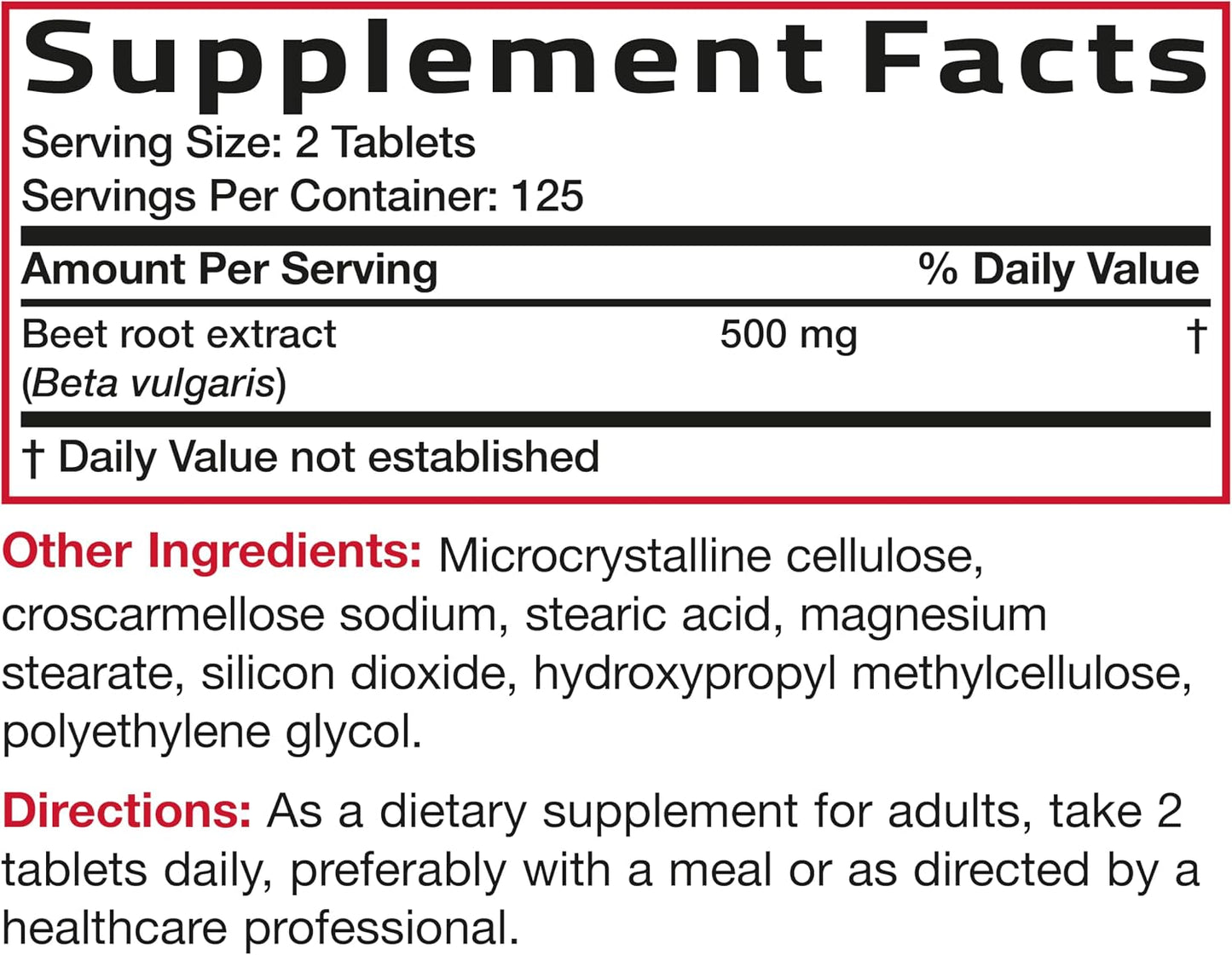 Bronson Beet Root Extra Strength, Non-GMO, 250 Vegetarian Tablets | Gluten-Free, Soy-Free, GMO-Free, Easy To Swallow