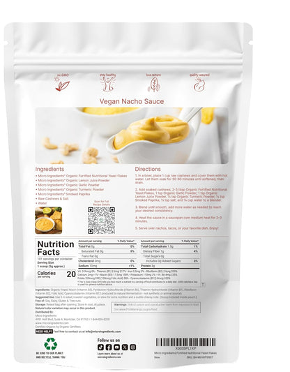 Micro Ingredients Organic Fortified Nutritional Yeast Flakes, 2lb (32oz) | Rich in Vegan Protein, B Vitamins, & Beta-Glucans | Keto Friendly, Dairy Free Cheese Substitute, Non-GMO, Gluten Free