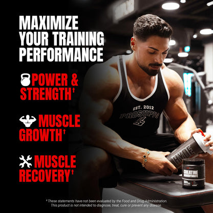 ProSupps Creatine Monohydrate Powder for Men & Women, Unflavored - 5000,mg of Micronized Creatine - Gym Workout Supplement for Muscle Gain & Recovery - Sugar-Free, Soy & Gluten-Free - 60 Servings