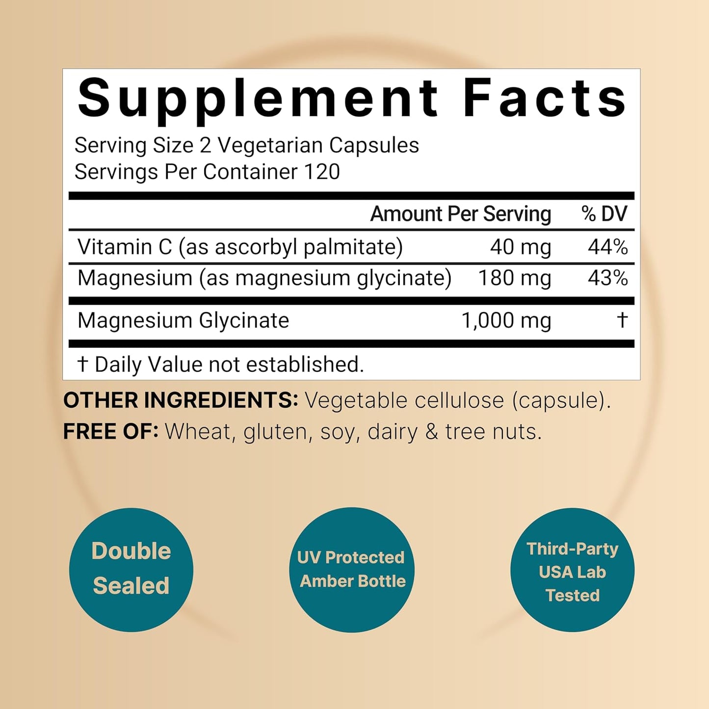 NatureBell Pure Magnesium Glycinate 1,000 mg, 240 Vegetarian Capsules | 1,000 mg Magnesium Glycinate Per Serving - Chelated Magnesium Form with Vitamin C – Non-GMO, Filler Free, cGMP Manufactured