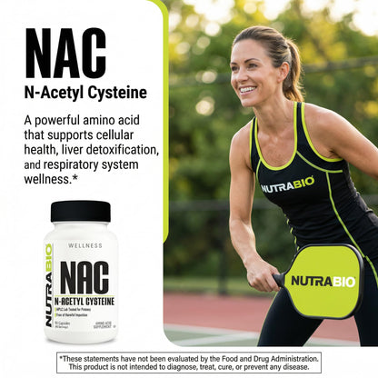 NutraBio N-Acetyl Cysteine Supplement (NAC) - 90 Capsules, 600mg Each - Powerful Anti-Oxidant - Immune Support - Boost Glutathione