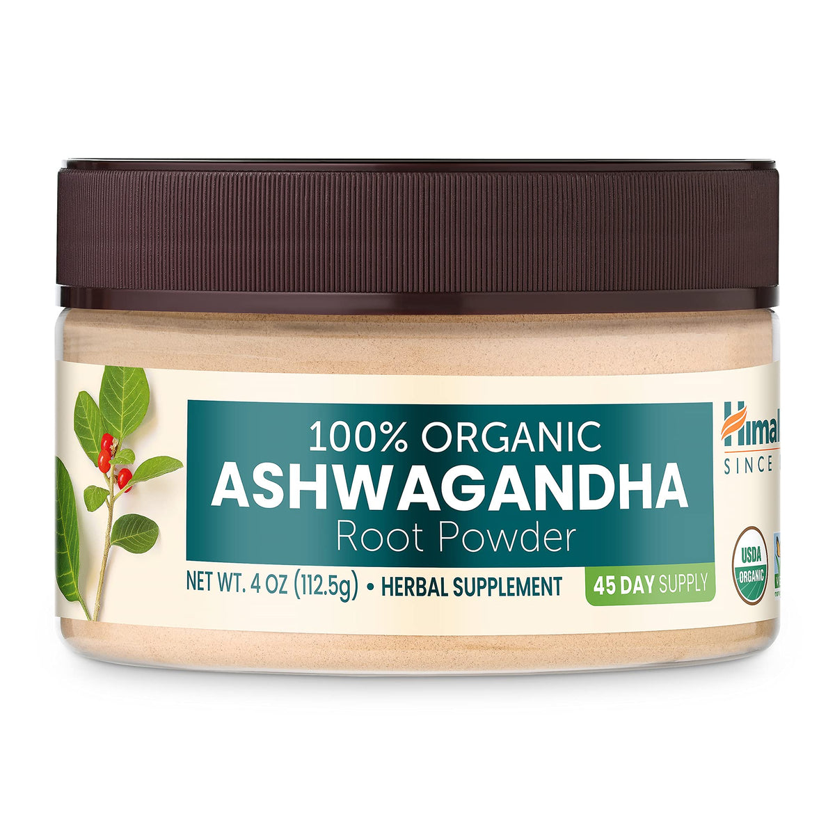 Himalaya USDA Organic Ashwagandha Root, 670 mg, 60 Day Supply, 60 Caplets