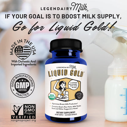 Legendairy Milk Liquid Gold Lactation Supplement, Organic Goat's Rue Lactation Support