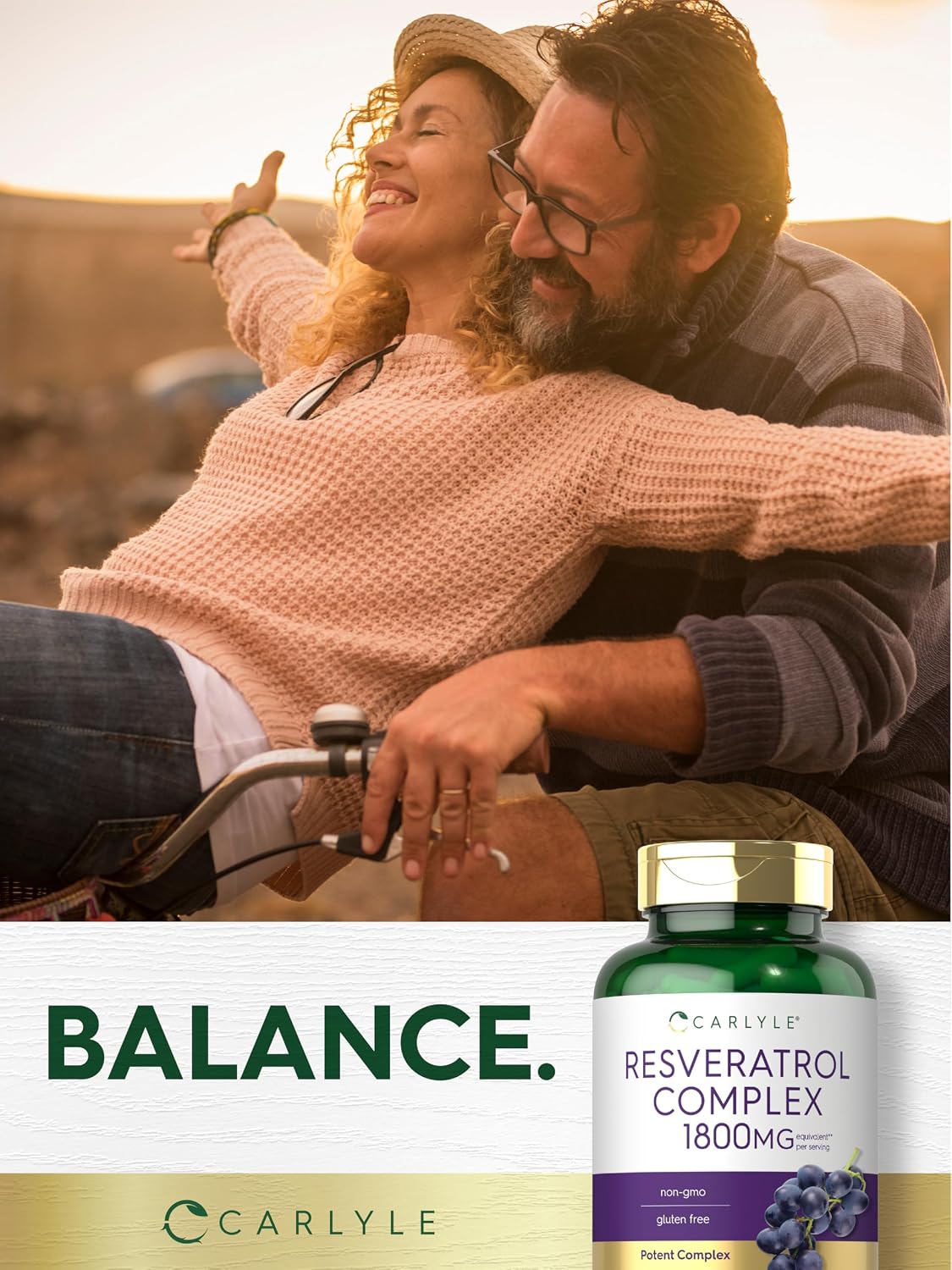 Carlyle Resveratrol Complex - 180 Capsules | Trans Resveratrol Supplement with Grape Seed Extract - Non GMO, Gluten Free