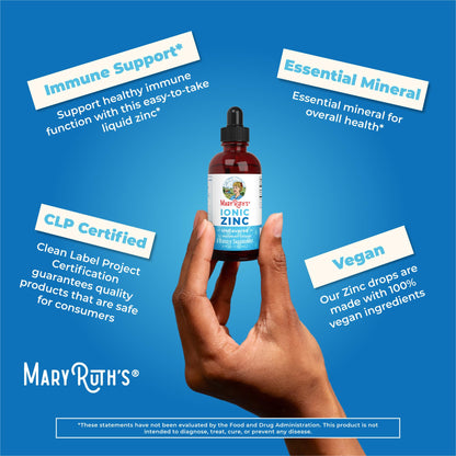 MaryRuth Organics Zinc Supplements for Immune Support, Ionic Zinc for Kids & Adults