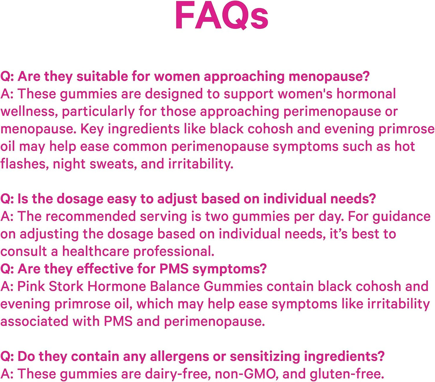Pink Stork Hormone Balance Gummies for Women, 60 Vegan Gummies | PMS, Menopause & Perimenopause Support, Mood, Digestion, Temperature Comfort + Energy, Red Raspberry Leaf, Black Cohosh