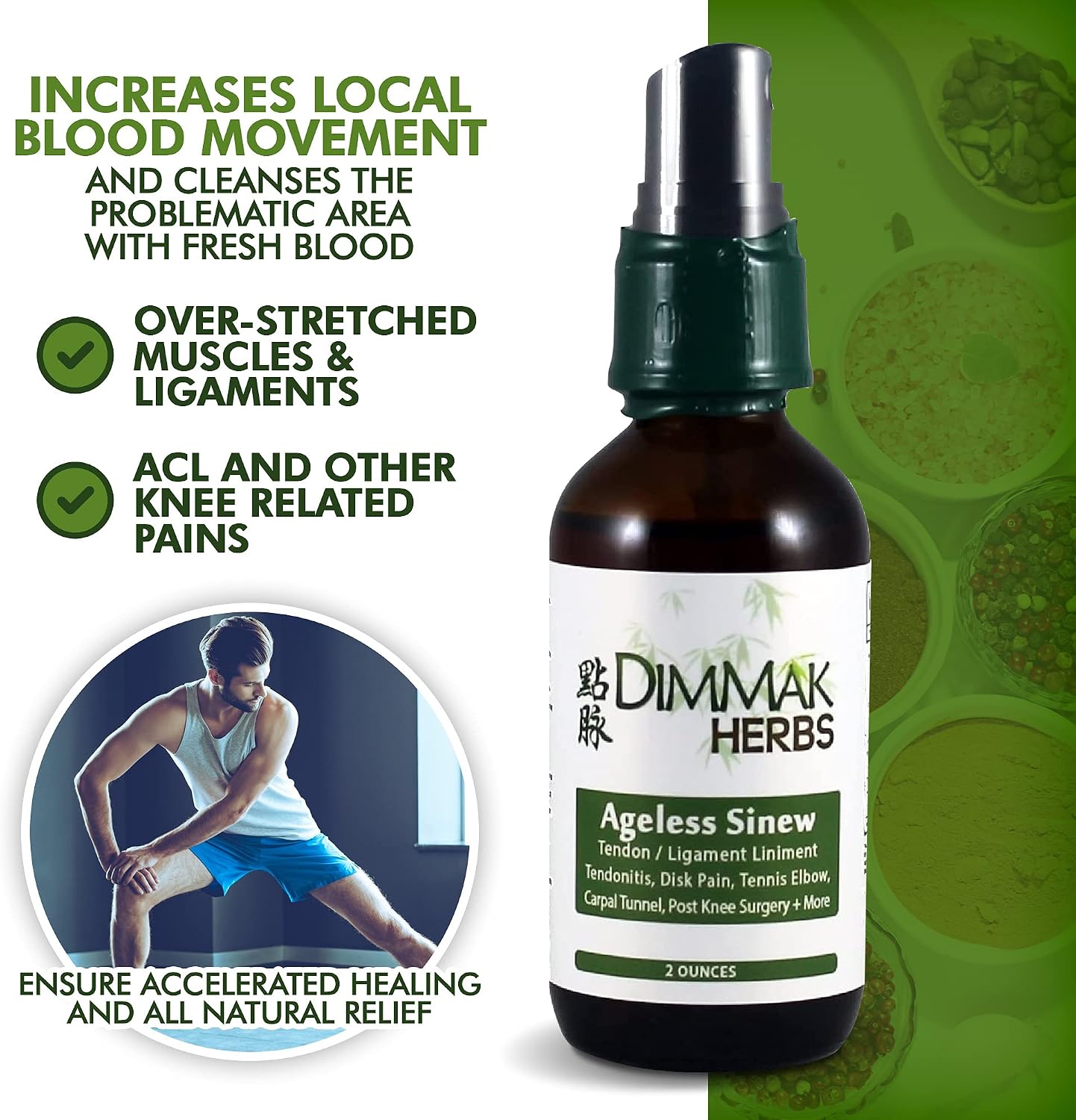 Dimmak Herbs Ageless Sinew Liniment- Deep-Penetrating Herbal Spray for Tendons, Tennis Elbow & Ligament Recovery- Authentic TCM Formula for Chronic & Stubborn Injuries- Non-Greasy, Fast-Drying (2oz)