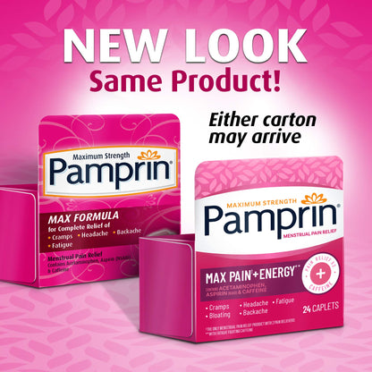 Pamprin Maximum Strength Max Formula, with Acetaminophen, Menstrual Period Symptoms Relief