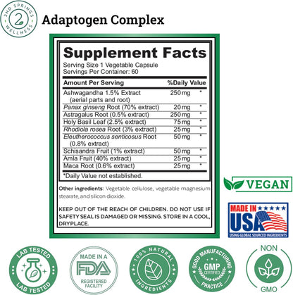 Magnesium Bisglycinate + Adaptogen Complex Bundle | Calm, Stress Support, Muscle Relaxation, Focus, Mood Balance & Daily Wellness