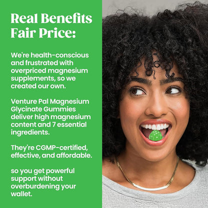 Venture Pal Micronized Creatine Monohydrate Powder + Magnesium Gummies - Sugar-Free, 60-Day Supply, Vegan & Gluten-Free
