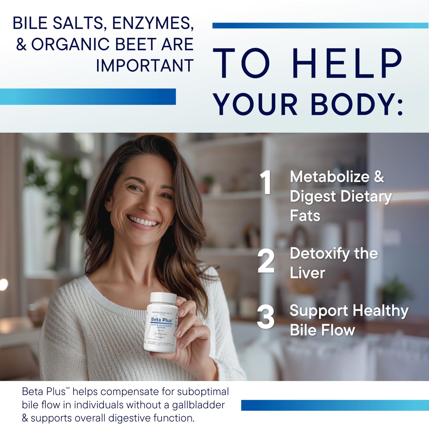 Biotics Research Beta-Plus™ Nutritional Ox Bile Salts Digestive Enzymes Supplement for Bile Production for No Gallbladder-Supports Overall Liver Function, Aids Fat Digestion, Supplies Betaine 90 Tabs