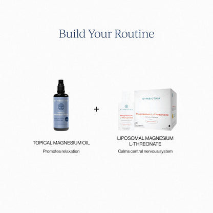 CYMBIOTIKA Topical Magnesium Oil Spray for Body, USA Made, Supplement for Leg Cramps, Muscle, Joint Health & Sleep Support, Includes Magnesium Chloride, Lavender Extract, Aloe Vera - Skin Applicator