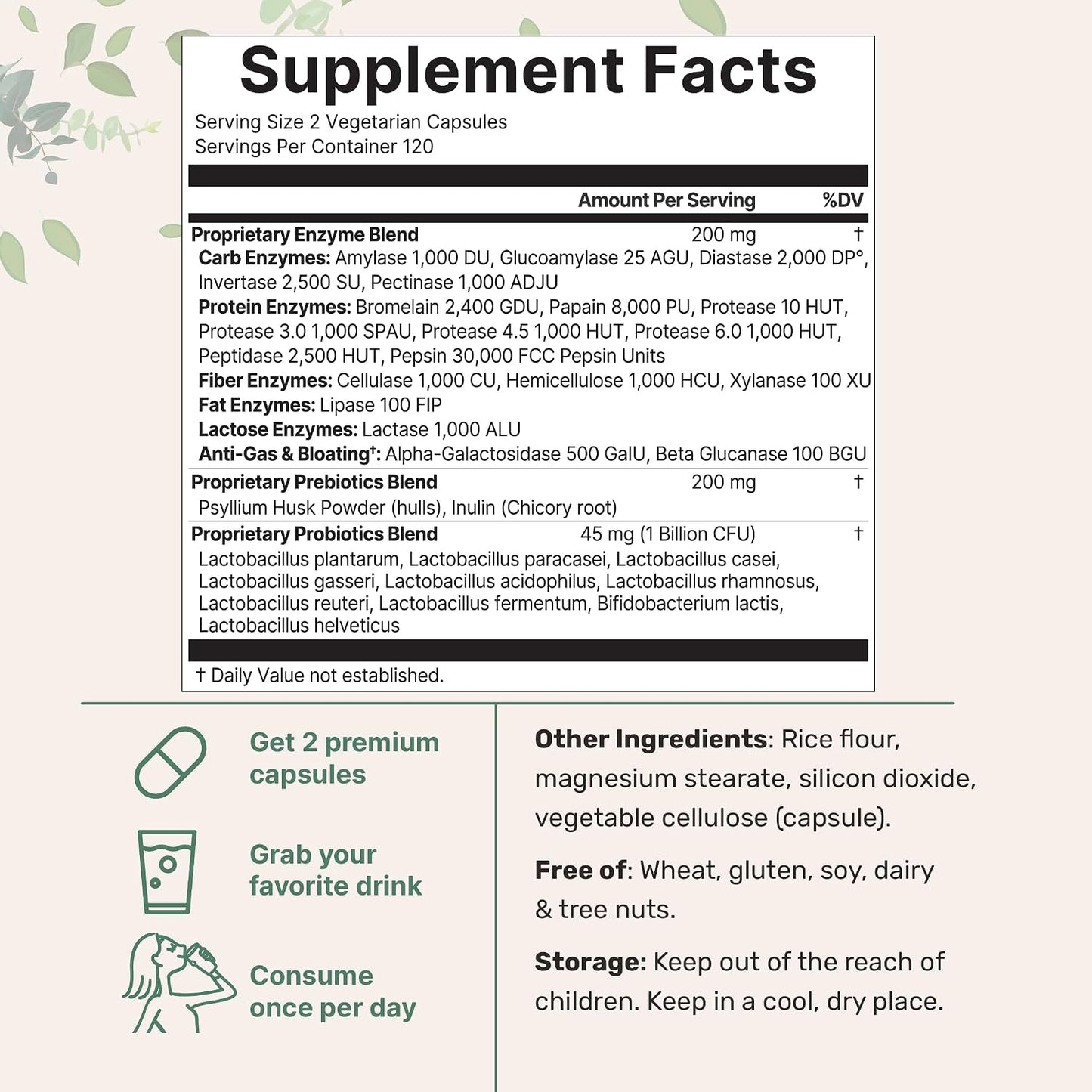 Micro Ingredients Super Enzymes with Prebiotics & Probiotics, 240 Veggie Capsules | Digestive Enzymes for Women & Men | Probiotic, Bromelain, Psyllium Husk & More | Immune & Gut Health Support*