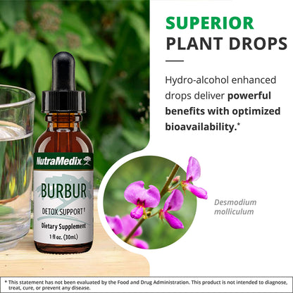 NutraMedix Burbur Detox Support Supplement - Desmodium Molliculum Extract Drops