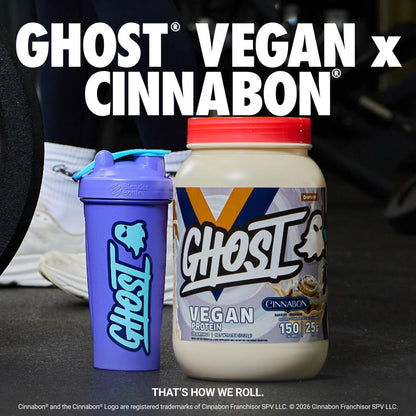 GHOST Vegan Protein Powder, Chocolate Chip Cookies – 2.9LB Tub, 25G of Protein - Plant-Based Pea & Organic Pumpkin Blend Protein with Fiber & Iron - Flavored Post Workout Shakes - Soy, Gluten Free