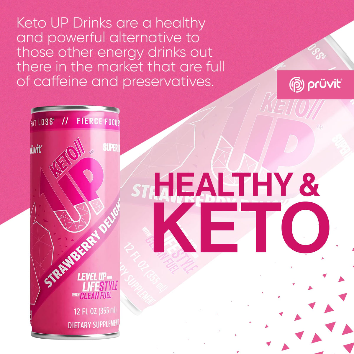 Strawberry Delight //Up® Drink – Ready-to-Drink Ketones for Focus for Men and Women