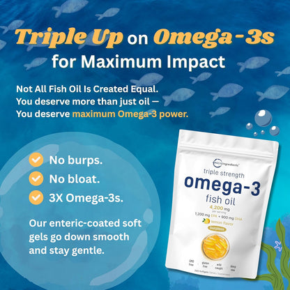 Micro Ingredients Omega-3 Fish Oil 4,200mg Softgels & Mega Probiotics 200 Billion CFU Veggie Capsules | 2 Pack Bundle | Wild-Caught, Burpless, Lemon Flavor | 40 Strains + Inulin, Acacia, & Bromelai