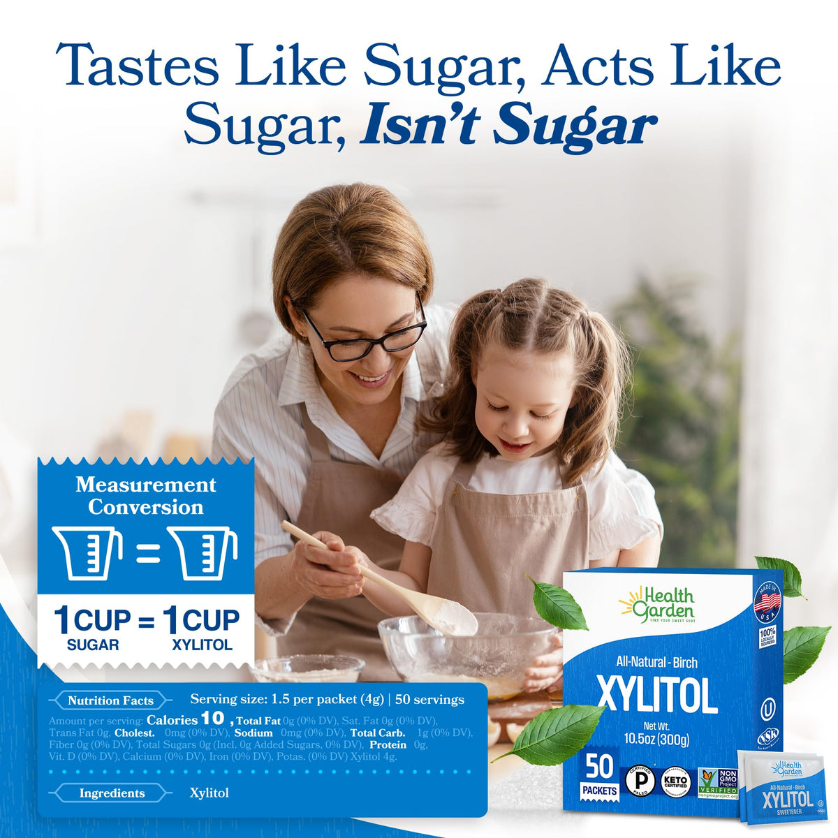 Health Garden Birch Xylitol Sweetener - Xylitol Sugar Substitute - 15 oz