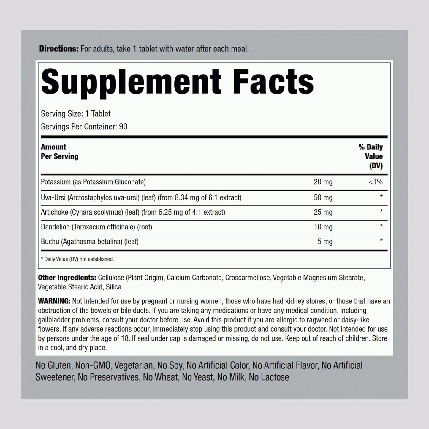 Piping Rock Water Pill for Men and Women | 90 Tablets | Super Strength Supplement with Potassium |Vegetarian, Non-GMO, Gluten Free