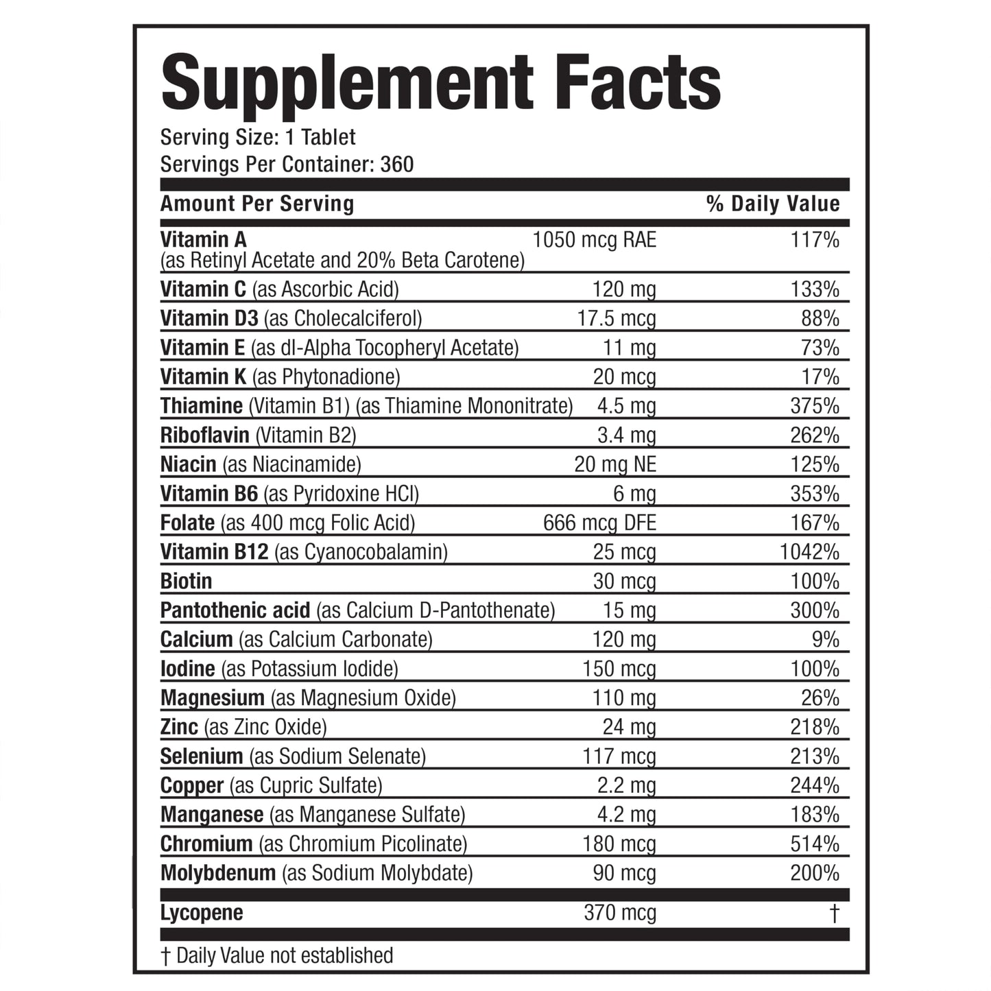 Bronson ONE Daily Mens 50+ Complete Multivitamin Multimineral, 180 Tablets | Once-Daily, Targeted Nutrition For Active Men Over 50, Non-GMO, Gluten-Free, Soy-Free