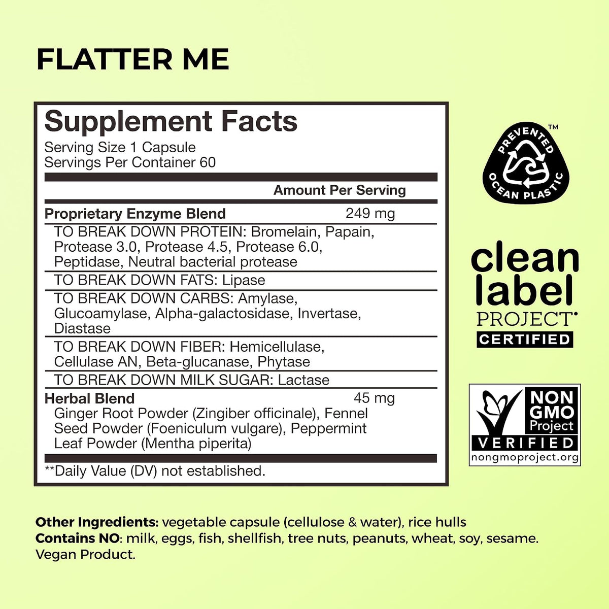 HUM Flatter Me Extra Strength Digestive Enzymes Flatter Me Fiber Supplement