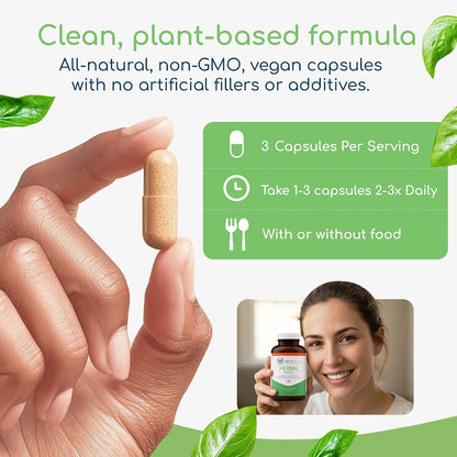 Herbal Biotic, Immune Support Vitamins, Natural Immune System Booster for Adults, Immune Support Supplement Enriched with Cat’s Claw for Probiotic Balance, Digestive Health, 3 Pack