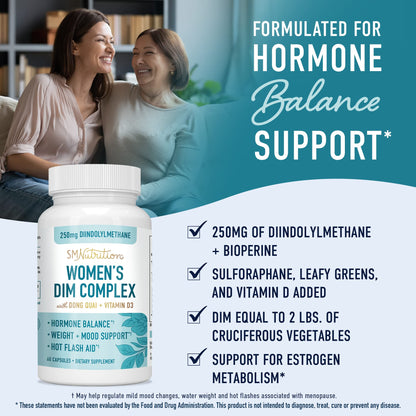 DIM Supplement 250 mg | Estrogen Balance for Women | Hormone Menopause Relief