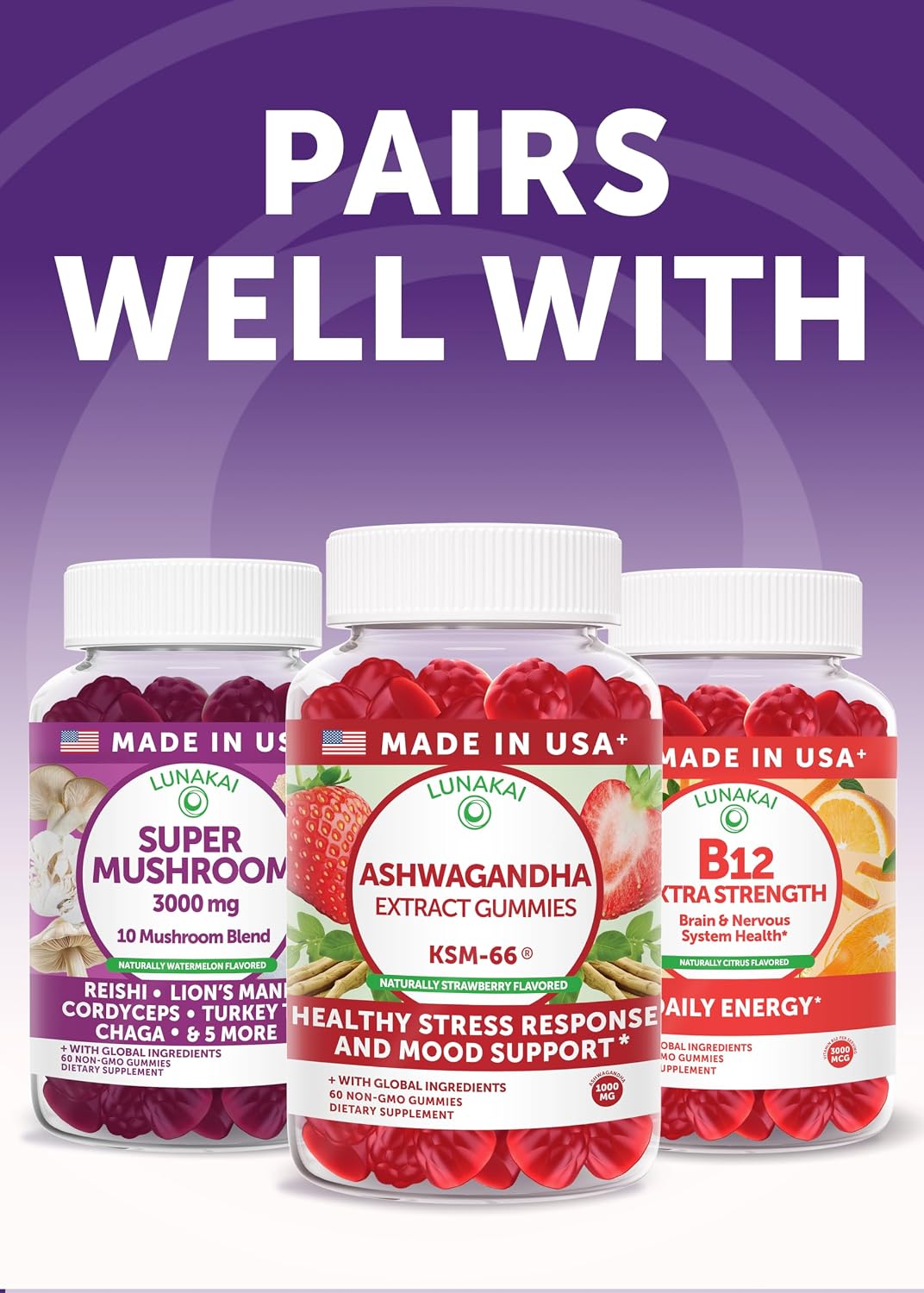 Lunakai USA Made Saffron+ Supplement for Adults, 88.5mg, 60 Day Supply | Non-GMO 8-in-1 Formula Saffron Extract Capsules | Daily Mood & Energy Support for Men & Women