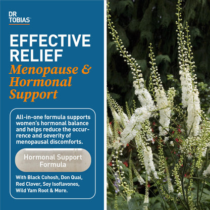 Dr. Tobias Menopause Relief 60 Capsules | Menopause Supplements for Women | Menopause Wellness Support | Black Cohosh + Soy Isoflavones | Hot Flashes, Mood & Nighttime Comfort | 30 Servings