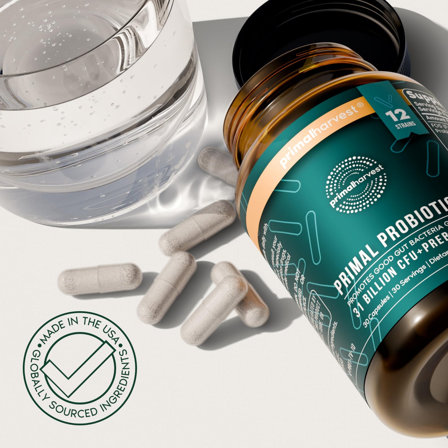 Primal Harvest Probiotic - Daily Supplement, Gluten, Dairy & Soy Free, Vegan