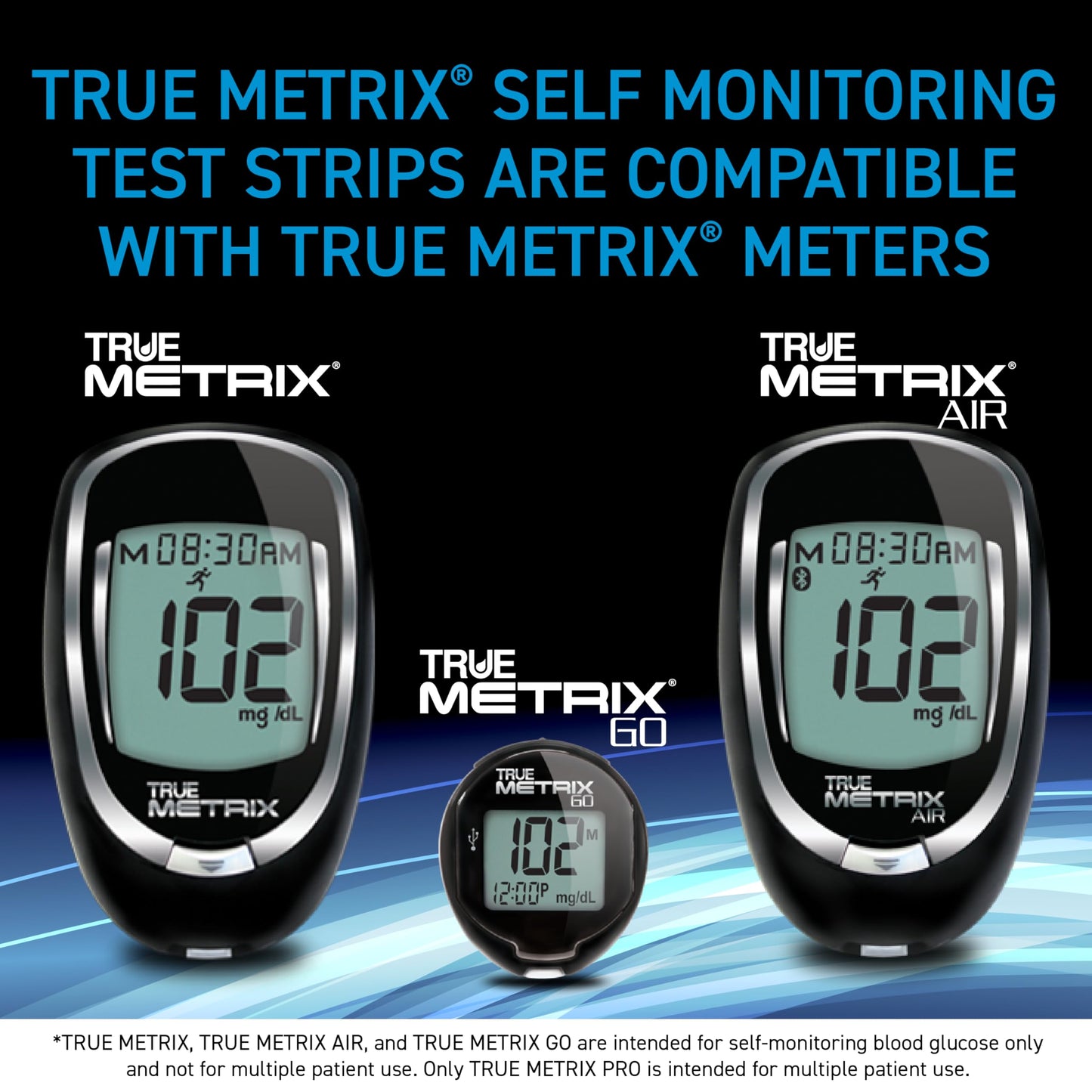 TRUE METRIX Self Monitoring Blood Glucose Test Strips, 100 Count | Blood Glucose Test Strips Compatible with TRUE METRIX Family of Self Monitoring Blood Glucose Meters, Value Pack