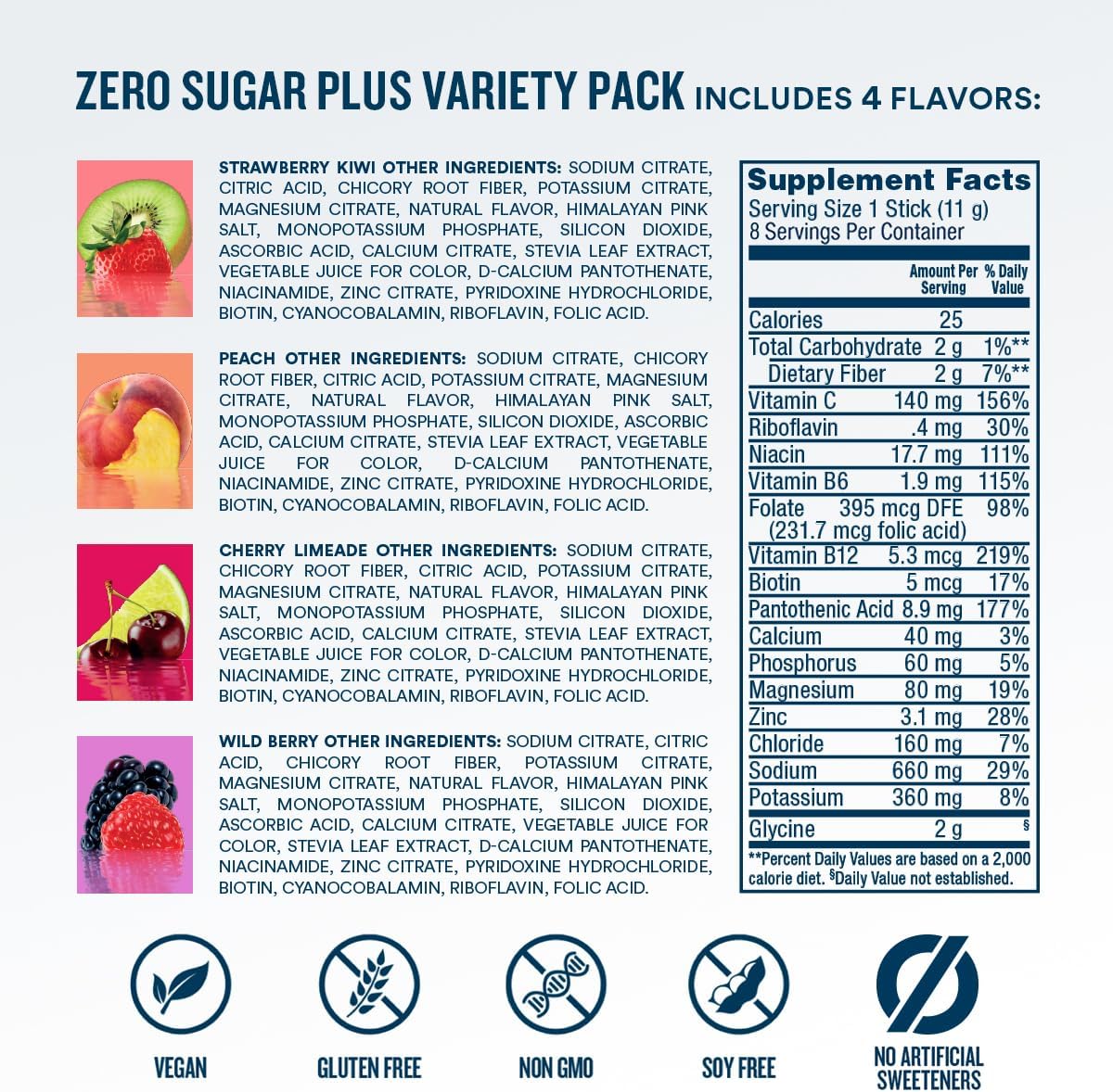 DripDrop Hydration Zero Sugar Plus Electrolyte Packets, Bundle, 16 Ct | Raspberry Lemonade, Watermelon, Tangerine, Tropical Punch, Strawberry Kiwi, Peach, Cherry Limeade, Wild Berry; Sugar Free