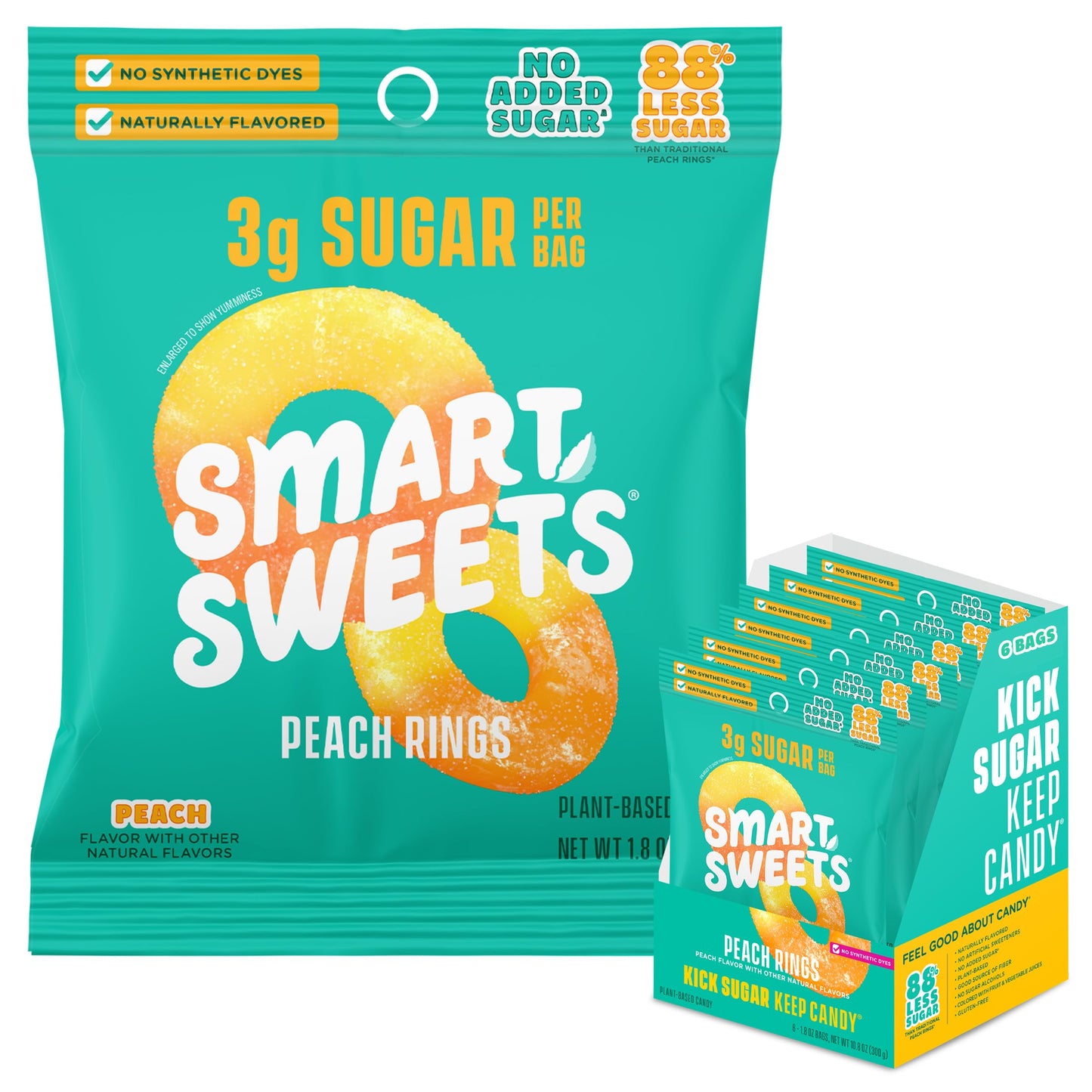 SmartSweets Sweet Fish, Low Sugar Gummy Candy (3g), Low Calorie (130), Gluten-Free -1.8oz (Pack of 6) Packaging may vary | Gluten Free, Plant Based, Healthy Snacks For Adults & Kids, Fiber Candy, Fun Chewy Berry Flavored Gummies, Healthy Candy
