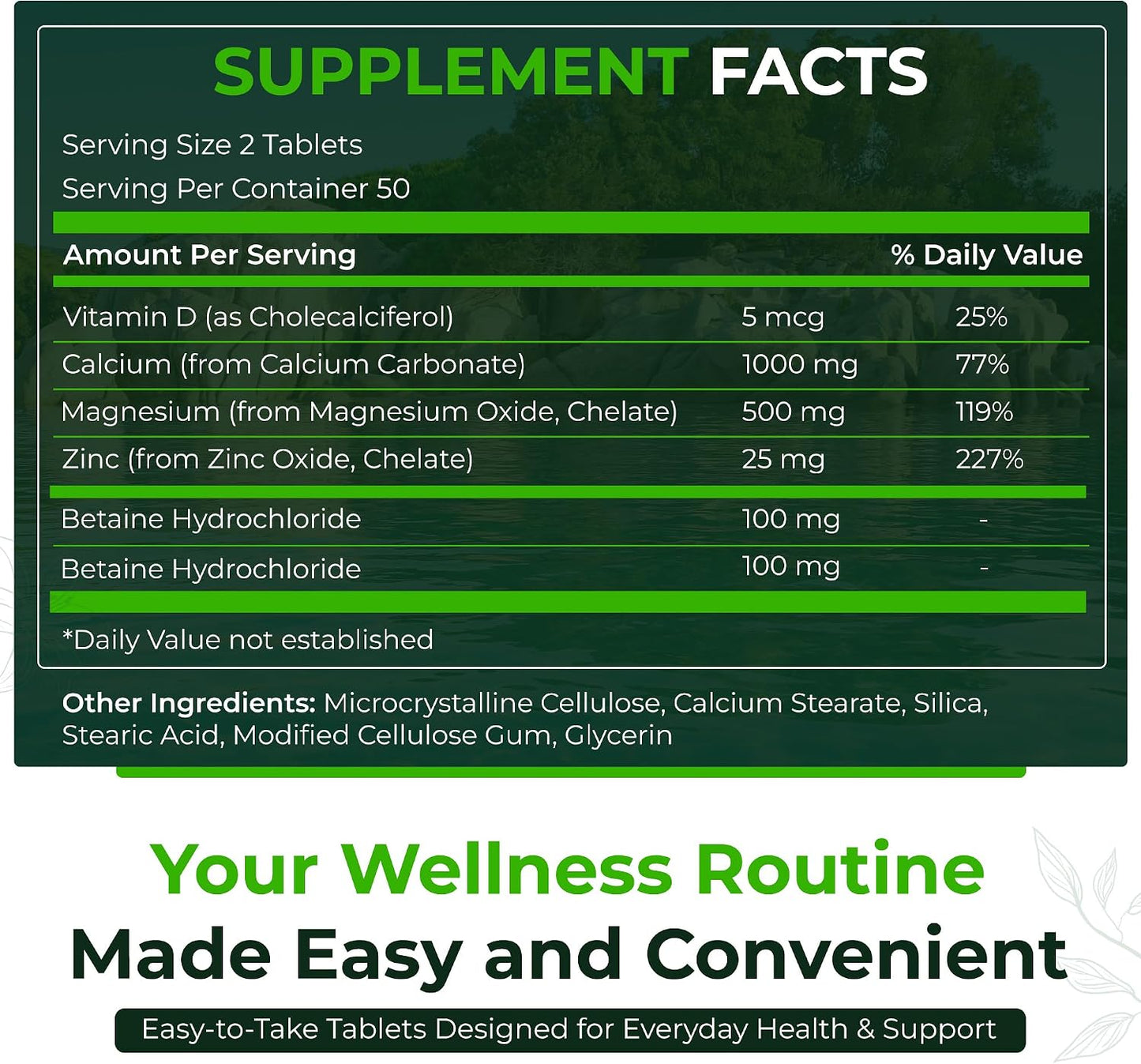 Natural Nutra Calcium Magnesium Zinc (Cal-Mag Zinc) with Vitamin D3,100 | Bone, Teeth, Muscle & Nerve Support, Gluten Free, Sugar Free