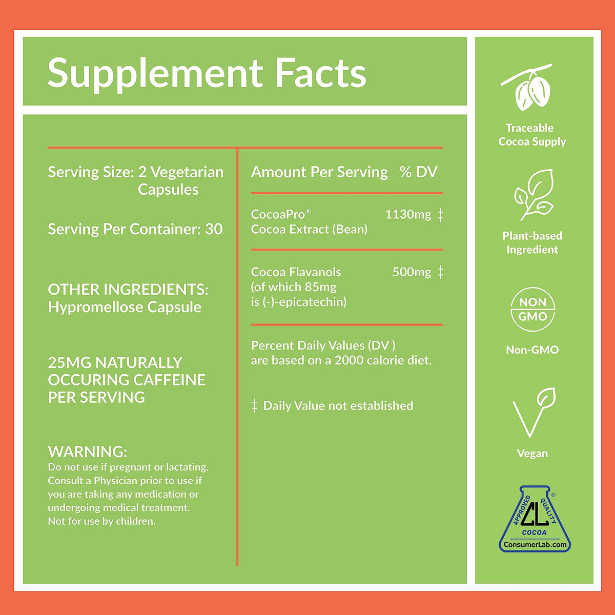 CocoaVia Cardio Health Supplement, 30 Day, 500mg Cocoa Flavanols, Support Heart Health