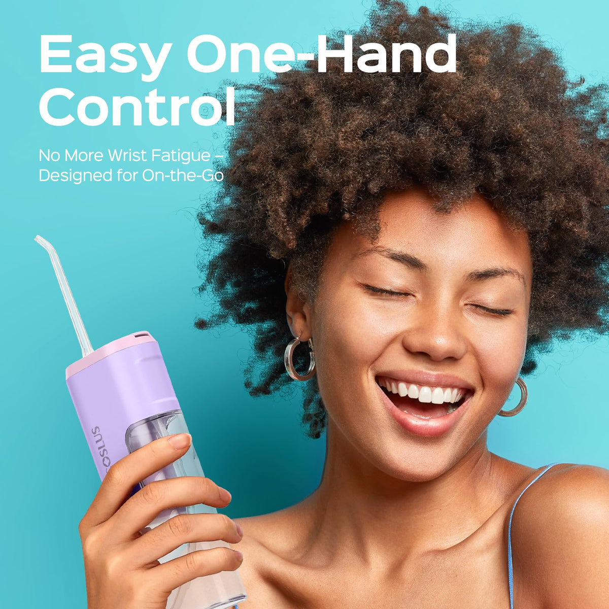 COSLUS T40 Mini Water Flosser for Travel, Portable Compact Design, Balck